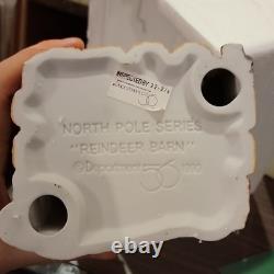 Department 56 North Pole Reindeer Barn Porcelain Hand Painted 1990