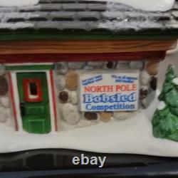 Department 56 North Pole Series Bob's Sled Thrill Ride Porcelain Lighted 2015