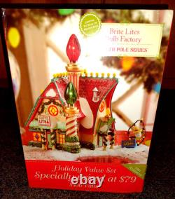 Department 56 North Pole Series Brite Lites Bulb Factory Illuminated House Boxed