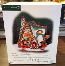 Department 56 North Pole Series Hand Carved Nutcracker Factory Illuminated Box