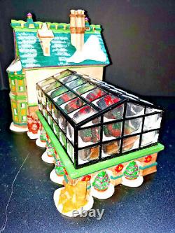 Department 56 North Pole Series MRS CLAUS'S GREENHOUSE with sign 56395 MINT