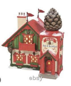 Department 56 North Pole Series Pine Cone B & B, New! With a Weekend Getaway