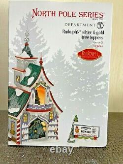 Department 56 North Pole Series RUDOLPH'S SILVER & GOLD TREE TOPPERS