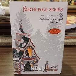 Department 56 North Pole Series Rudolph Silver & Gold Tree Toppers House 2014