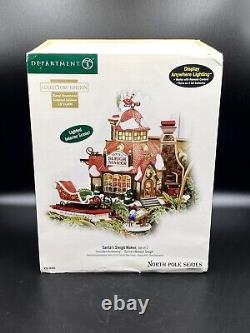 Department 56 North Pole Series Santa's Sleigh Maker 56950 Set/2 Lighted Sealed