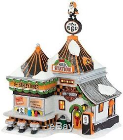 Department 56 North Pole Series Village Harley Pump and Go Diner Lit House, by