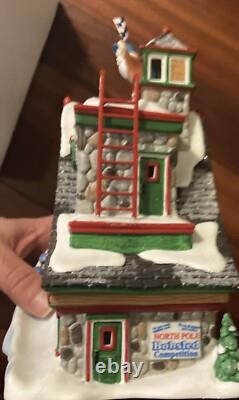 Department 56 North Pole Village Bob's Sled Thrill Ride Lit Pre Owned