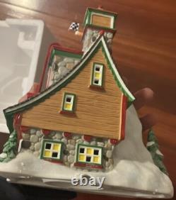 Department 56 North Pole Village Bob's Sled Thrill Ride Lit Pre Owned