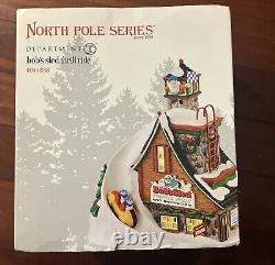 Department 56 North Pole Village Bob's Sled Thrill Ride Lit Pre Owned