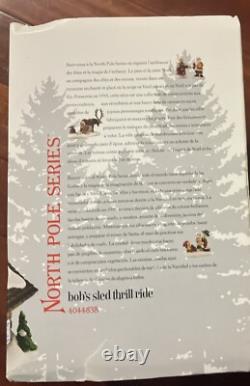 Department 56 North Pole Village Bob's Sled Thrill Ride Lit Pre Owned