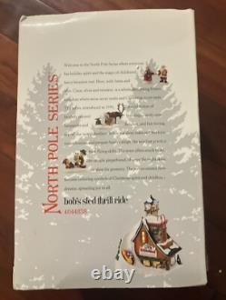 Department 56 North Pole Village Bob's Sled Thrill Ride Lit Pre Owned