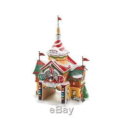 Department 56 North Pole Village Cars Rally Center Lit House