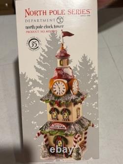 Department 56 North Pole Village Clock Tower 4020125 New RARE