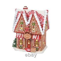 Department 56 North Pole Village Gingerbread Bakery Lit Building 6 Inch Multi