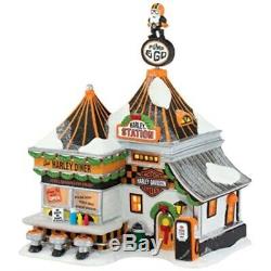 Department 56 North Pole Village Harley Pump and Go Diner Lit House, 8.3 inch