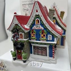 Department 56 North Pole Village Mickey's Pin Traders Lighted House With Figure