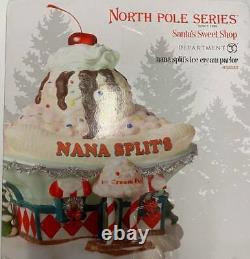 Department 56 North Pole Village Nana Split's Ice Cream Parlor Lit House Rare