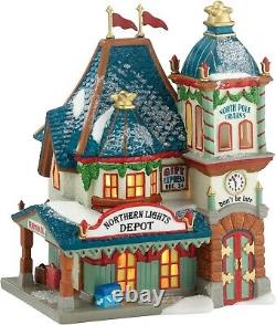 Department 56 North Pole Village Northern Lights Depot Lit House 4030713 NEW