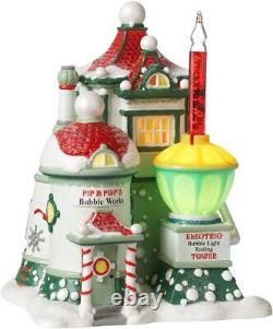 Department 56 North Pole Village Pip and Pop's Bubble Works Lit House, 6.89 inch