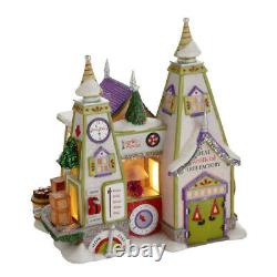 Department 56 North Pole Village Real Artificial Tree Factory Lit House