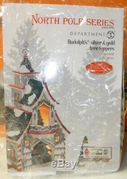 Department 56 North Pole Village Rudolph's Silver & Gold Tree Toppers #4036544