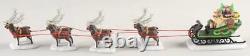 Department 56 North Pole Village Sleigh & 8 Tiny Reindeer-Set Of 5 Boxed 64464