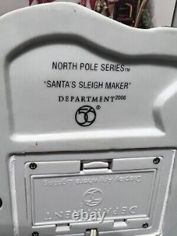 Department 56 Santa's Sleigh Maker Collectors Edition North Pole Series Lighted