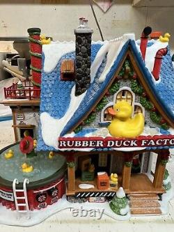Department 56 rubber duck factory Christmas light elf hot tub Xmas decor works