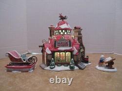 Dept. 56 2006 North Pole Santa's Sleigh Maker & Santa's New Sleigh Design