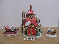 Dept. 56 2006 North Pole Santa's Sleigh Maker & Santa's New Sleigh Design