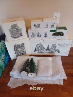 Dept 56 Christmas Village North Pole Series Lot Elves Barber Set People