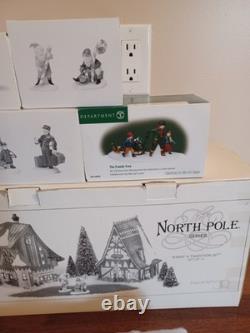 Dept 56 Christmas Village North Pole Series Lot Elves Barber Set People