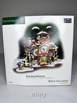 Dept 56 Disney North Pole Mickey Mouse Watch Factory Showcase Collection New