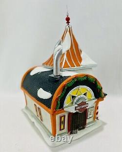 Dept 56 Harley Davidson Custom Motorcycle Shop North Pole Christmas Snow Village