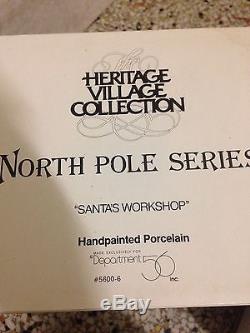 Dept 56 Heritage Village Christmas North Pole Workshop Elves Santa Lot Reindeer
