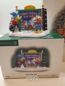 Dept 56 Jolly's Jigsaw Puzzle Workshop #799916 & A Puzzling Sign NORTH POLE VLG