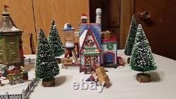 Dept 56 LOT NORTH POLE Forge Assembly Snow Factory Elves Fence Trees 8 Items