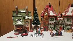 Dept 56 LOT NORTH POLE SHOPS Dolls&Bears Books&Candy Sled Barber Elves 9 Items