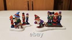 Dept 56 LOT NORTH POLE SHOPS Dolls&Bears Books&Candy Sled Barber Elves 9 Items