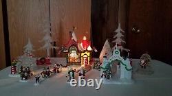 Dept 56 LOT SANTA'S VISITING CENTER North Pole Gate Elves Bench Trees 10 Items