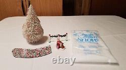 Dept 56 LOT SANTA'S VISITING CENTER North Pole Gate Elves Bench Trees 10 Items