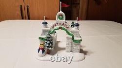 Dept 56 LOT SANTA'S VISITING CENTER North Pole Gate Elves Bench Trees 10 Items