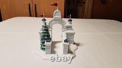 Dept 56 LOT SANTA'S VISITING CENTER North Pole Gate Elves Bench Trees 10 Items