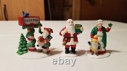 Dept 56 LOT SANTA'S VISITING CENTER North Pole Gate Elves Bench Trees 10 Items