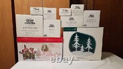 Dept 56 LOT SANTA'S VISITING CENTER North Pole Gate Elves Bench Trees 10 Items