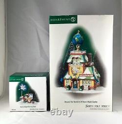 Dept 56 Lot of 2 AROUND THE WORLD 24 HOURS CENTER + SANTA'S FLIGHT PLANNING TEAM