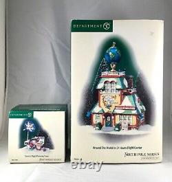 Dept 56 Lot of 2 AROUND THE WORLD IN 24 HOURS + SANTA'S FLIGHT PLANNING TEAM D56