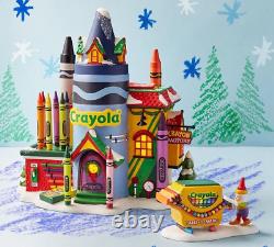 Dept 56 Lot of 2 Animated CRAYOLA CRAYON FACTORY + THAT'S A WRAP North Pole D56