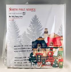 Dept 56 Lot of 2 BITSY BUNGALOWS + POLAR BEAR POST North Pole MERRY LANE Cottage