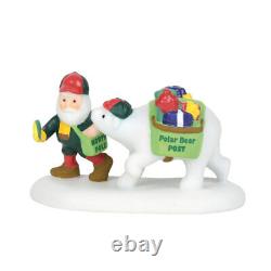 Dept 56 Lot of 2 BITSY BUNGALOWS + POLAR BEAR POST North Pole MERRY LANE Cottage